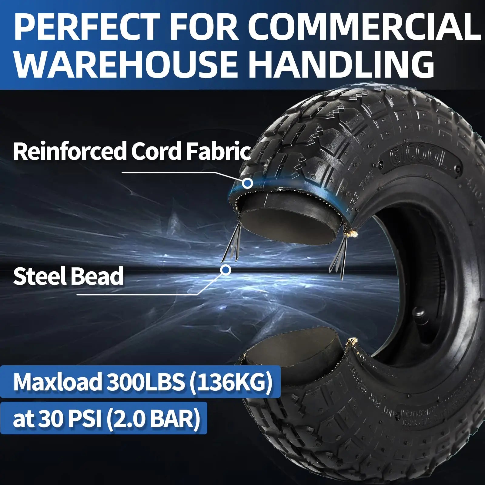 4.10/3.50-4 410/350-4 4.10-4 Tire and Inner Tube for Warehouse Cars Scooter Wheel Hand Truck Lawn Mower Dollies Wheelbarrow