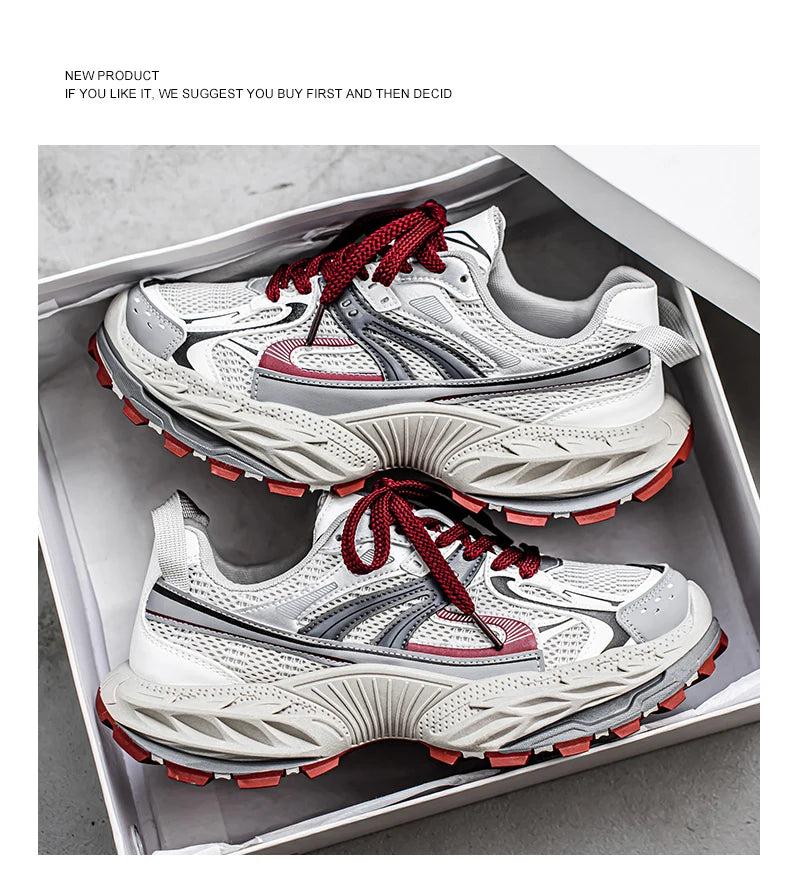Sports and leisure shoes, men's shoes, marathon oversized air cushioned shoes, fly woven all season rubber, wear-resistant, anti