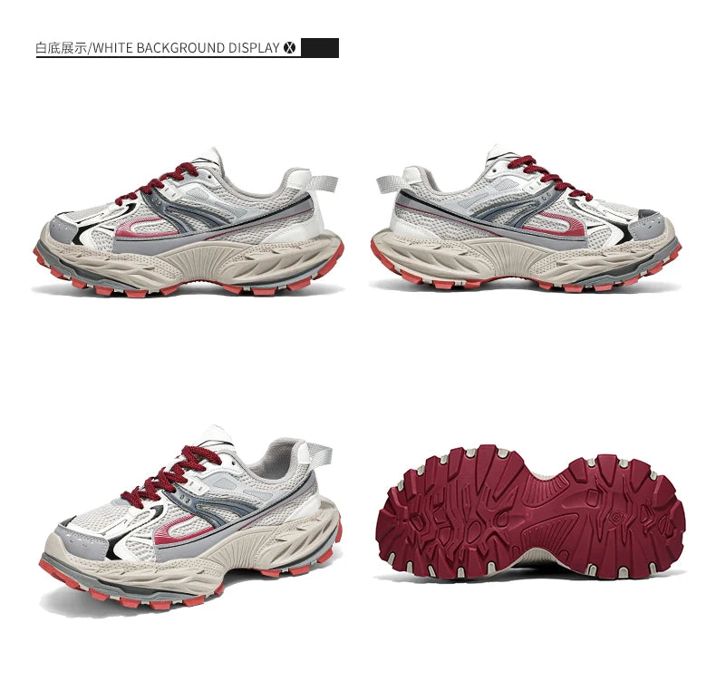 Sports and leisure shoes, men's shoes, marathon oversized air cushioned shoes, fly woven all season rubber, wear-resistant, anti
