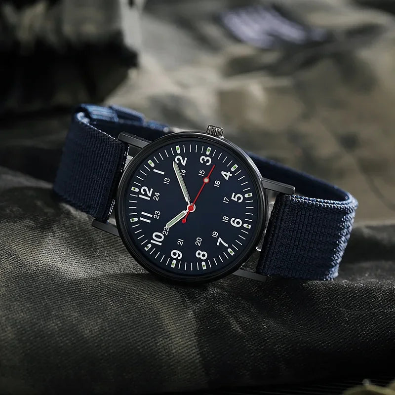 Military Men Watch Outdoor Sports Wristwatches Simple Nylon Band Luminous Male Army Quartz Wrist Watch Relogio Masculino