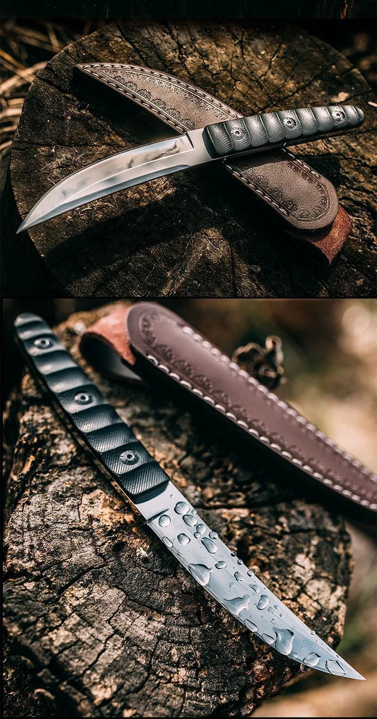 Outdoor camping survival knives, self-protection, wilderness survival tactics, straight knives, Swiss high hardness military kni
