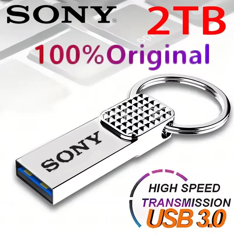 S ony USB Flash Drive 2TB Real Capacity Pen Drive 512GB Memory Stick 1TB Creative Business Gift Silver usb memoria For wholesale