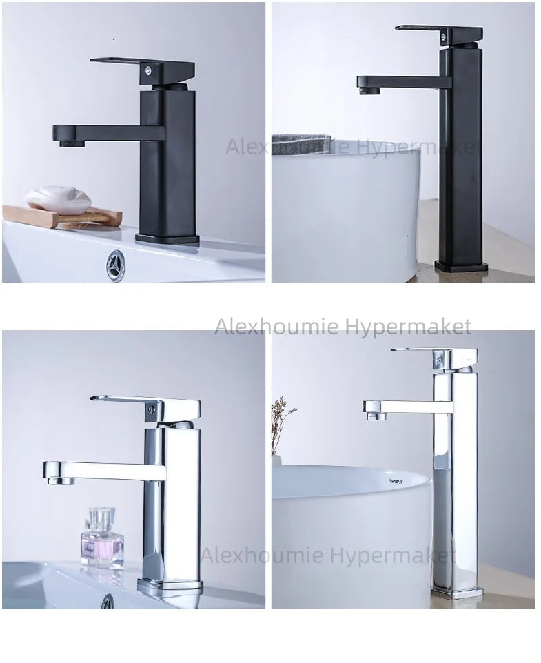 Bathroom Water Tap Washroom Faucet Deck Mounted Single Hole Single Handel Hot and Cold Water Mixer