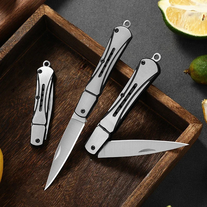 Outdoor Knife Hunting Knives Camping High Quality Profesional Self-defense  Multifunctional Portable Switch Blade Fruit Knife