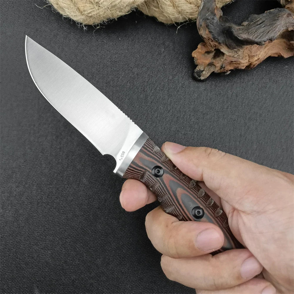 Hunting Knife with Sheath - BK-853 Fixed Blade knives, D2 Steel & G10 Handle for Camping, Survival, EDC Tactical Tool
