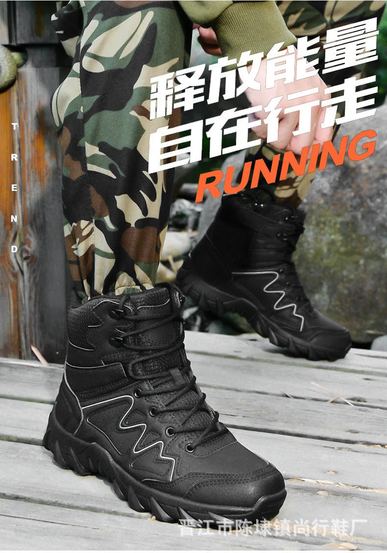 Tactical Man's Boots Waterproof Desert Military Hunting Hiking Men's Shoe Unisex Army Boots Safety Ankle Climbing Boots for Man