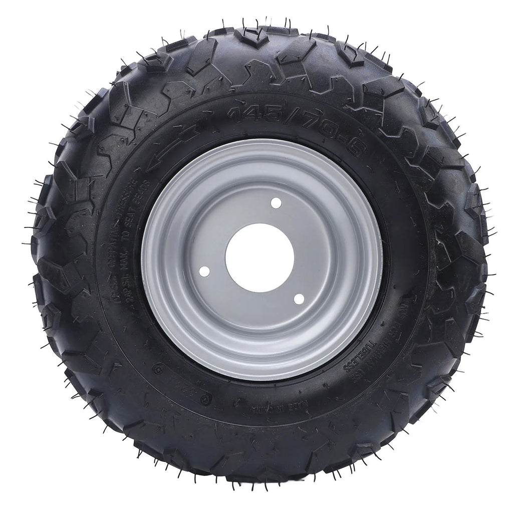 145/70-6 145x70-6 Tire 6 Inch Wheels Rim Tire 3 Bolts Go Kart Tyre for ATV UTV Quad Off Road Golf Cart Tire with Rim