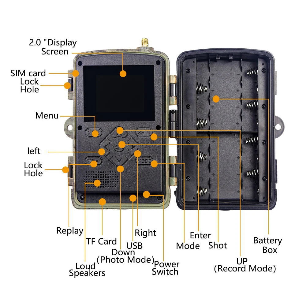 Trail Cam with 8K Video 60MP Images Night Vision Motion Activated Waterproof Wildlife Camera for Hunting Home Security Cameras