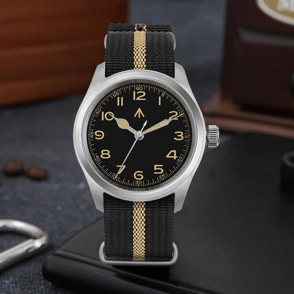 Militado ML08 Military Watch VH31 Quartz Movement Double Domed Sapphire C3 Super Luminous 10Bar Waterproof 38mm Vintage Watches