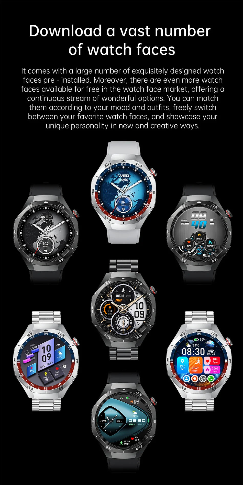 2025 New GT5 Pro GPS Track Smart Watch Men 360*360 AMOLED Screen NFC BT Call Waterproof Health Monitor Man Smartwatches IOS