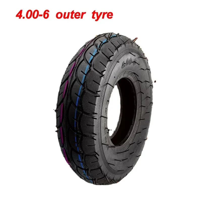 4.00-6 Tire 4.00-6 Straight/Bent Valve Inner Tube Outer Tyre for Trolley Go Kart Electric Vehicle Electric Scooter Tire