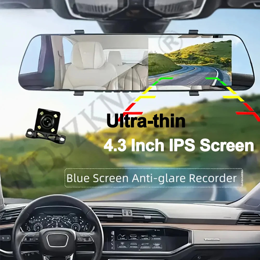 Dual-Lens Car Dvr 1080P Mirror Dash Cam for Cars Camera for Vehicle Video Recorder Front and Rear Camera Dashcam Car Accsesories