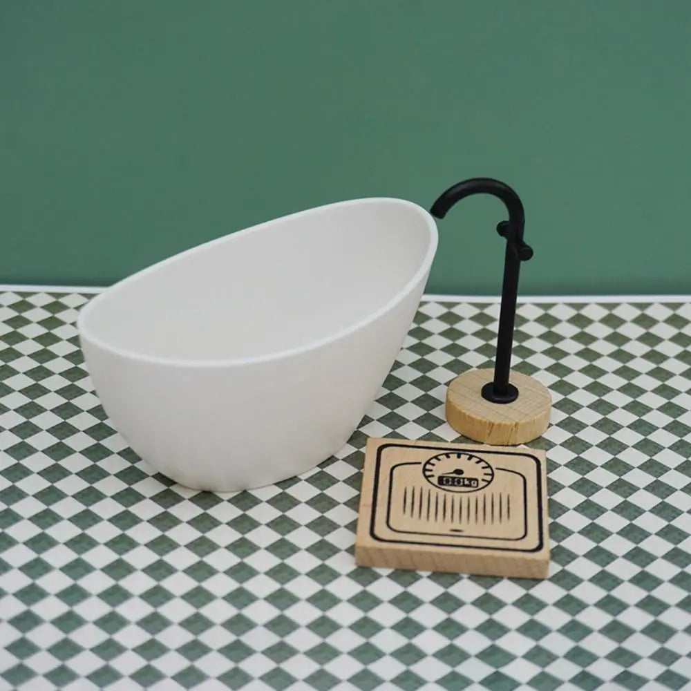 1:12 Dollhouse Simulation Bathroom Simulation White Wash Basin Dollhouse Miniature Bathroom Set Furniture Dollhouse