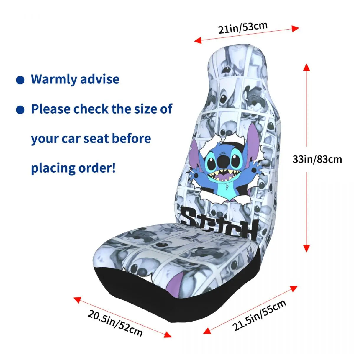Stitches Car Accessory Seat Covers for Front Seats Interior Auto Truck Van SUV Cars High Quality Cover Set of 2