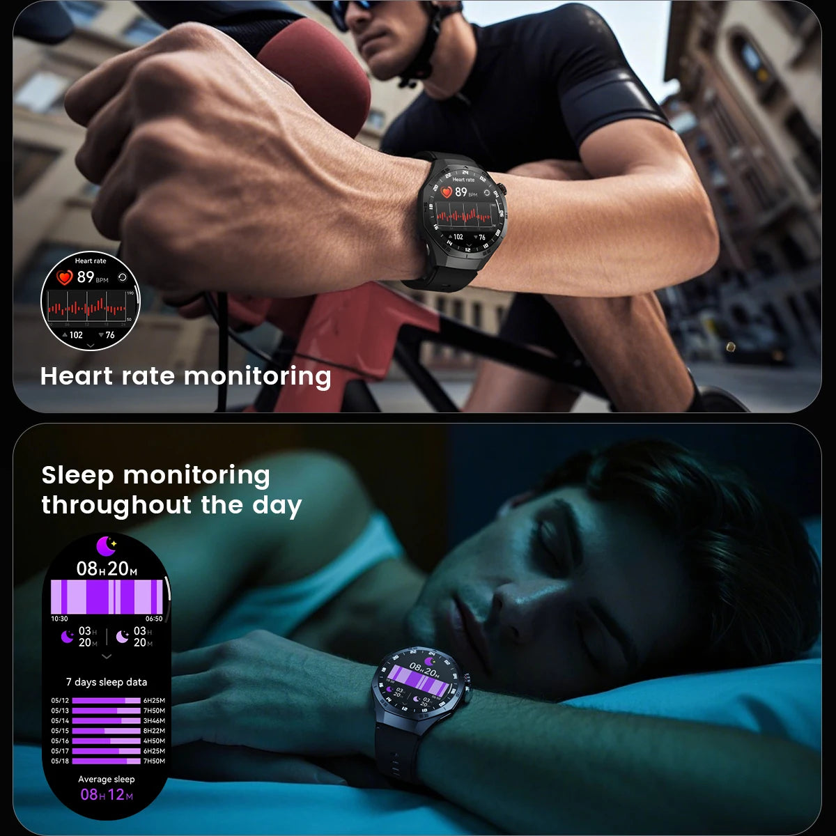 2025 New GUHUAVMI GT5 Pro Smart Watch Men HD AMOLED Screen GPS Motion trajectory HeartRate Bluetooth Call 1.52" SmartWatch IP68