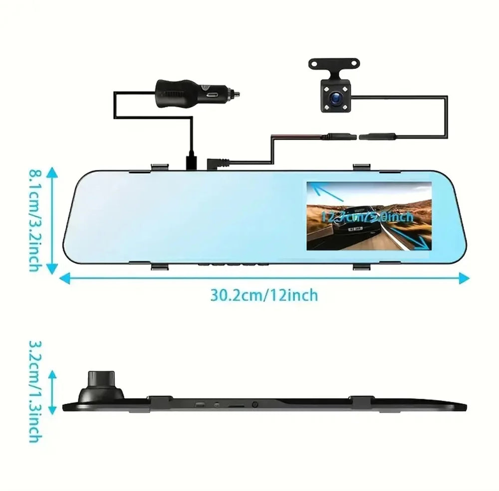 Dual-Lens Car Dvr 1080P Mirror Dash Cam for Cars Camera for Vehicle Video Recorder Front and Rear Camera Dashcam Car Accsesories
