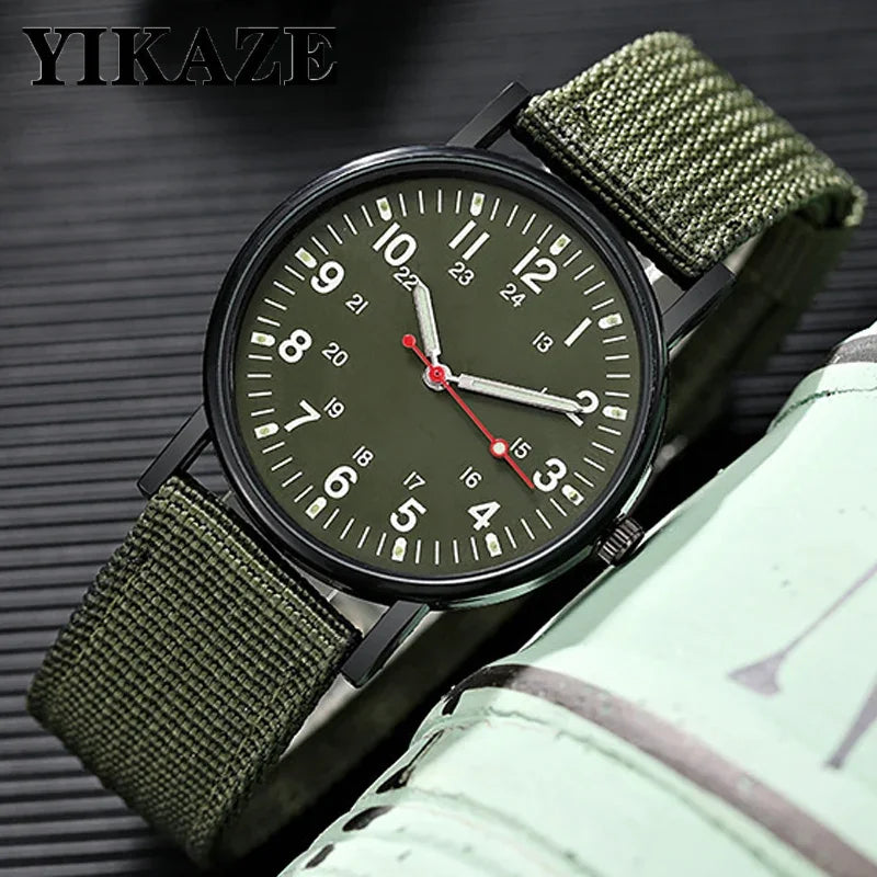 Military Men Watch Outdoor Sports Wristwatches Simple Nylon Band Luminous Male Army Quartz Wrist Watch Relogio Masculino