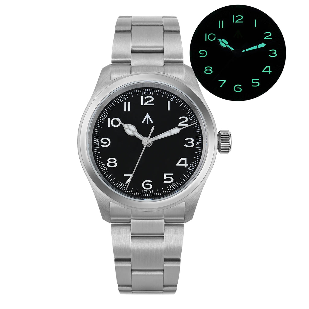 Militado ML08 Military Watch VH31 Quartz Movement Double Sapphire Crystal C3 BGW9 Luminous 10Bar Waterproof 38mm Vintage Watch