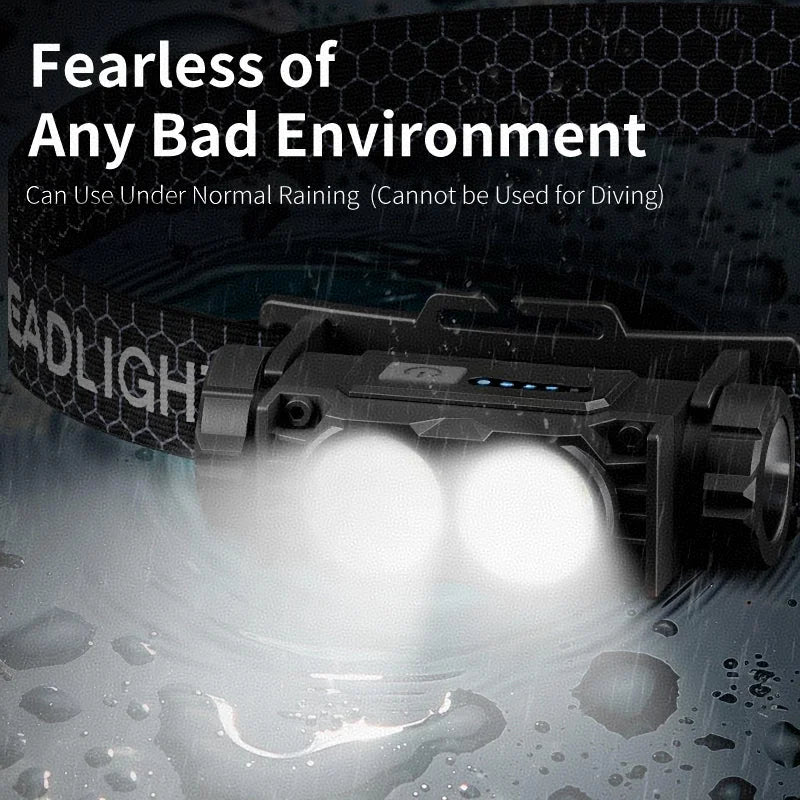 LED headlights, strong light, long-range shooting, handheld charging, outdoor night fishing flashlight, household ultra bright h