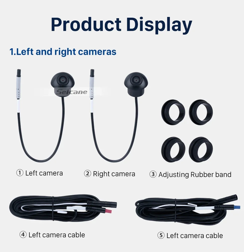 4 AHD 1080P 25fps 360° Surround View Car Camera Panoramic Front Rear Left Right Cameras for Universal Car Android Headunit