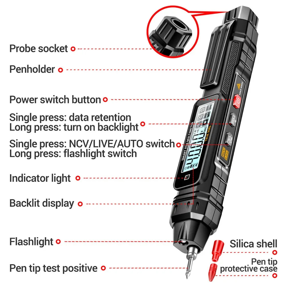 Multifunctional Pen Multimeter Digital High Precision Multimeter AC/DC Voltage Small Portable Fully Automatic Universal Meter