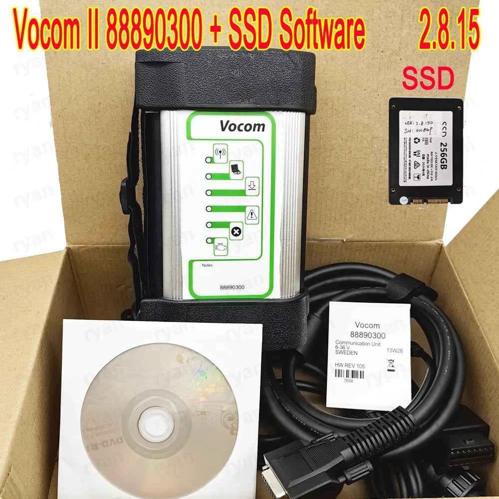 Best For Volvo Vocom 88890300 Heavy Duty Truck OBD 2 Scanner Optional PTT 2.8.15 SSD PTT1.12 CD Truck Diagnostic Tool