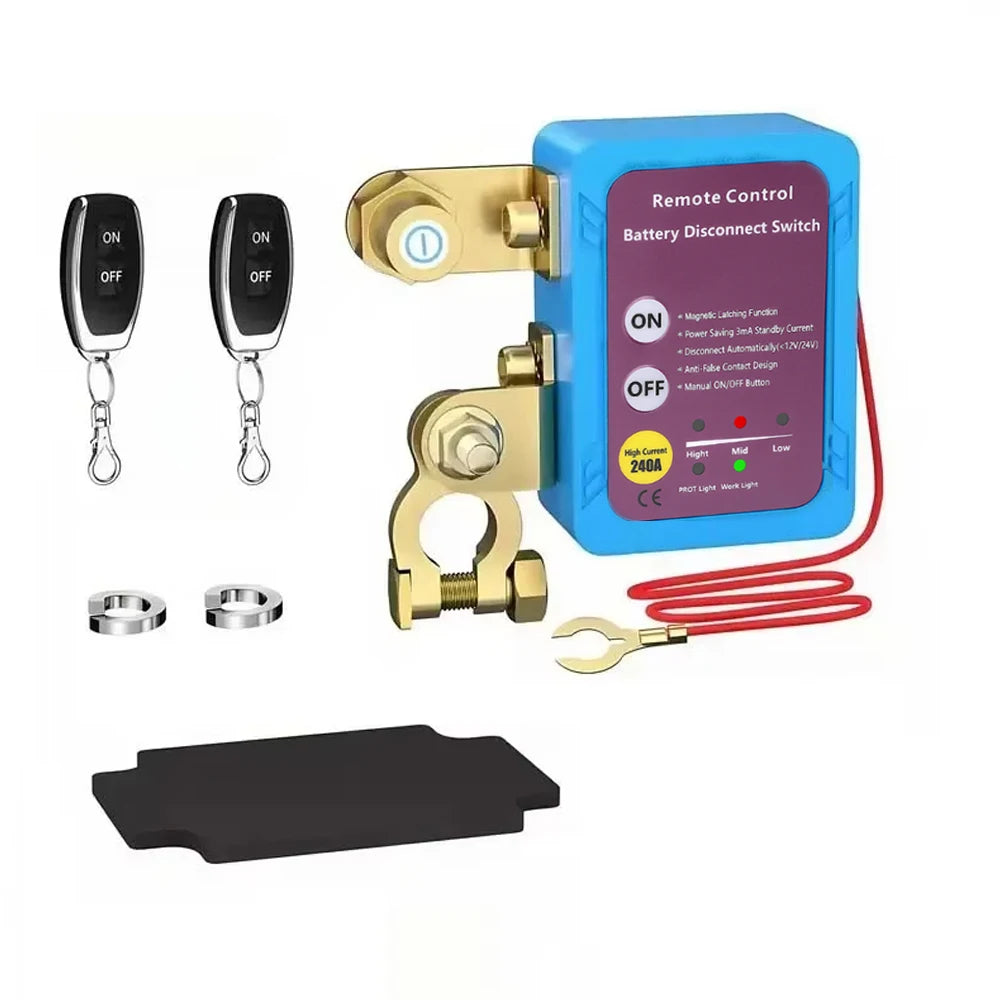 Battery Disconnect Power Switch 12V 240A Shut Off Cut Off Kill Switch With Remote Control Switch For Car Truck