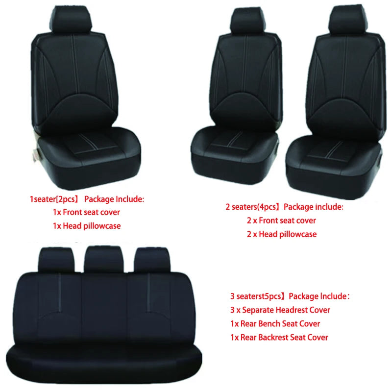 Universal Front/ Rear Set Split Cover PU Leather Car Seat Cover Auto Protect Cushion Pad For Truck Small Car Seat Covers Set