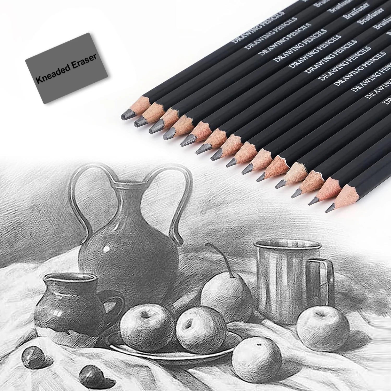 Drawing pencils,38 art supplies sketching pencil sets, graphite pencils, charcoal pencils & 12 metallic pencils,art supplies