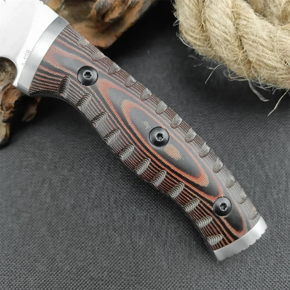 Hunting Knife with Sheath - BK-853 Fixed Blade knives, D2 Steel & G10 Handle for Camping, Survival, EDC Tactical Tool