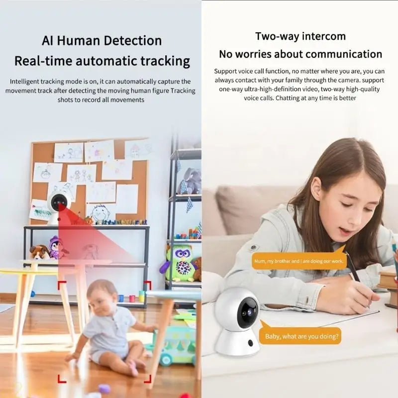 Security Camera Outdoor Indoor Motion/Person Detection,Colorful Night Visions 2-Way Talk,Motion Detection Auto Trackings