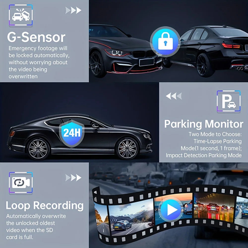 Dual-Lens Car Dvr 1080P Mirror Dash Cam for Cars Camera for Vehicle Video Recorder Front and Rear Camera Dashcam Car Accsesories