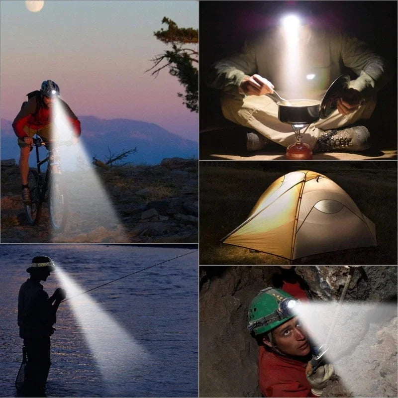 Powerful LED Headlamp USB Rechargeable Telescopic Zoomable Headlight Outdoor Waterproof Work Head Lamp High Lumen Head Torch