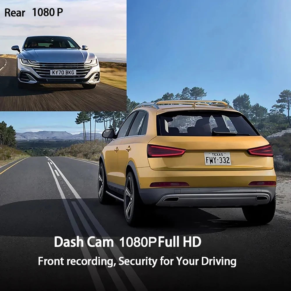 Dual Lens 1080P HD for Cars 4inch Touch Screen Dash Cam Car DVR Video Recorder Front and Rear View Camera for Vehicle Black Box