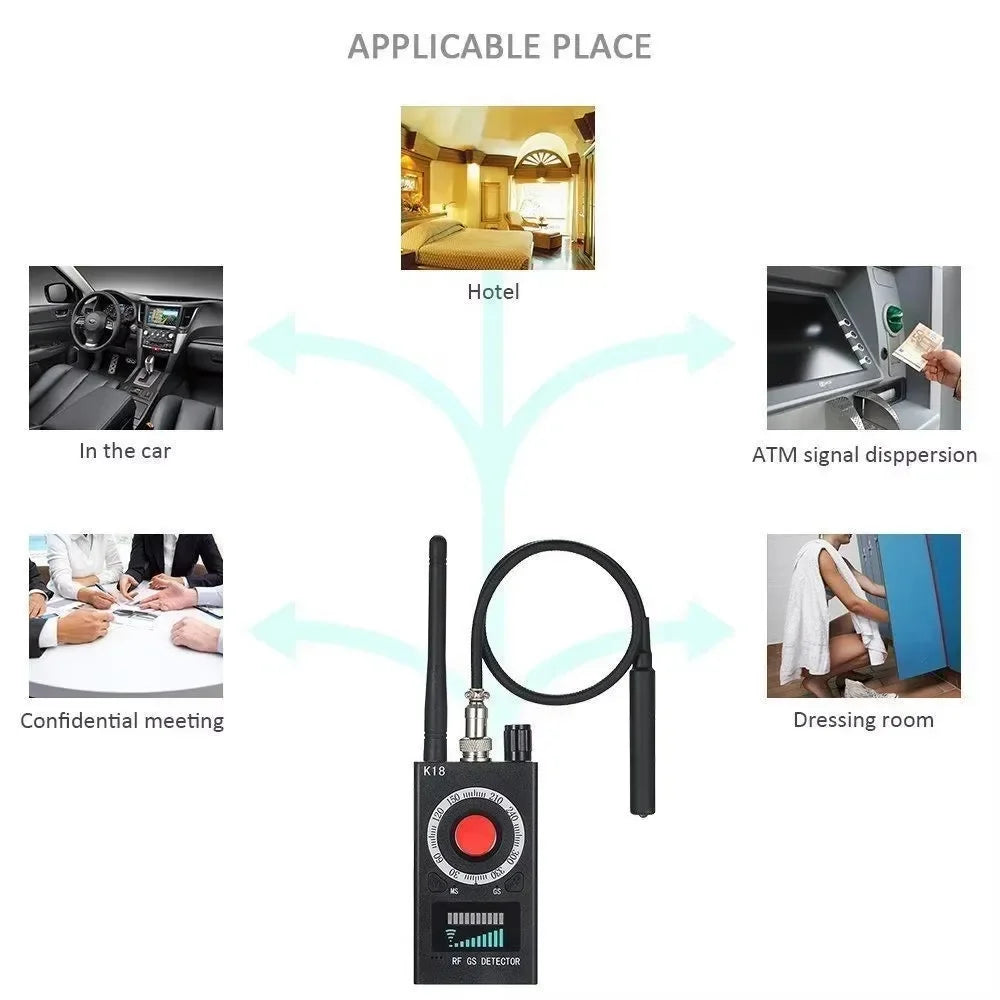 Professional Spy Camera Finder RF Scanner GPS 2-5G Wifi Signal jammer Bluetooth blocker hacking gadgets Hidden Cam/Bug Detector