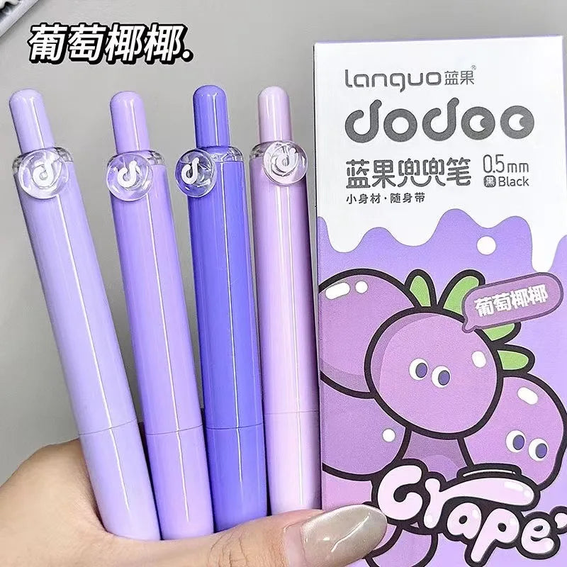 4 cute, drop-resistant pocket pens, stylish and high-quality, perfect for students, with black ink.