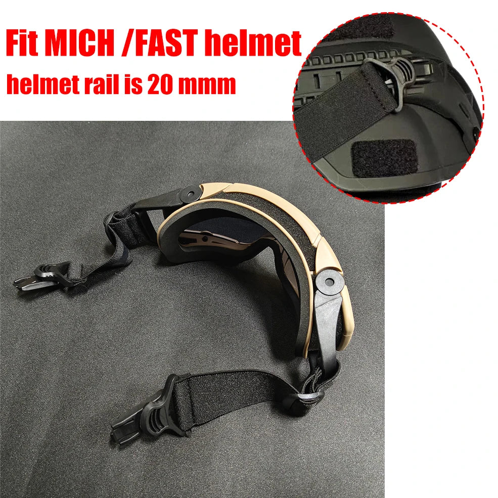 Tactical FMA Goggle, Goggle for Hunting Helmet Anti-fog Lens,Shock Resistance, Windproof Eye UV Glasses for Hunting, Shooting