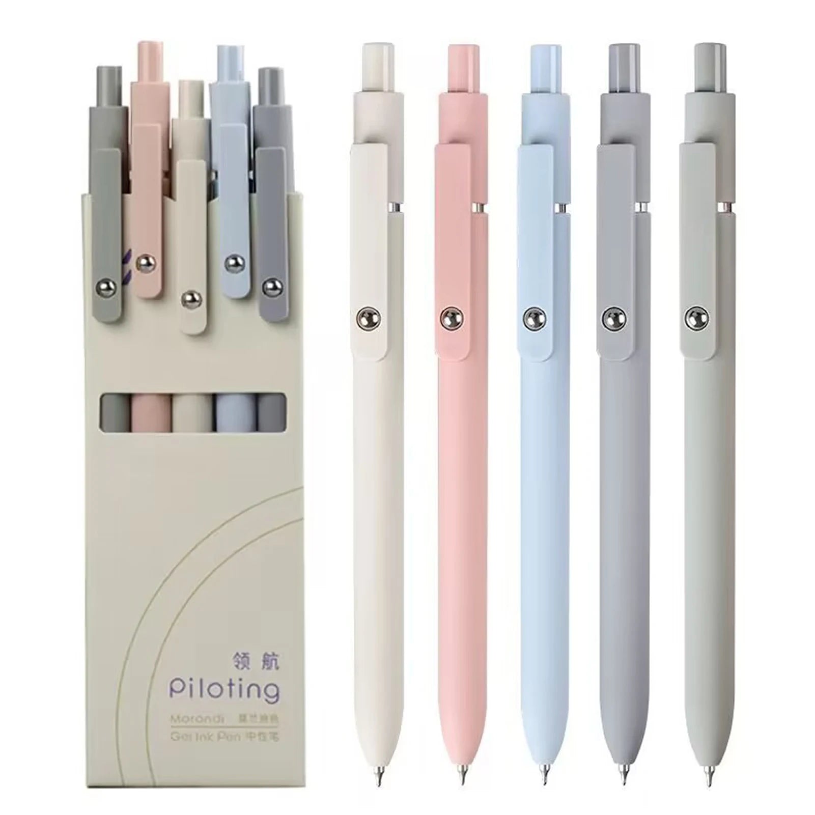 5 Pcs/Set AssortedColor Smooth Writing Gel Pens 5 Pcs Fine Point Ink Pens Set Cute Office And School Supplies 0.5mm