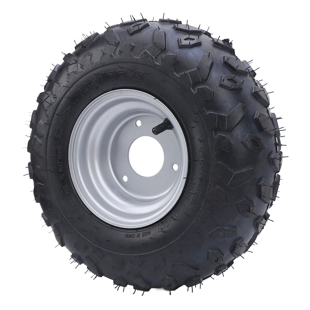145/70-6 145x70-6 Tire 6 Inch Wheels Rim Tire 3 Bolts Go Kart Tyre for ATV UTV Quad Off Road Golf Cart Tire with Rim