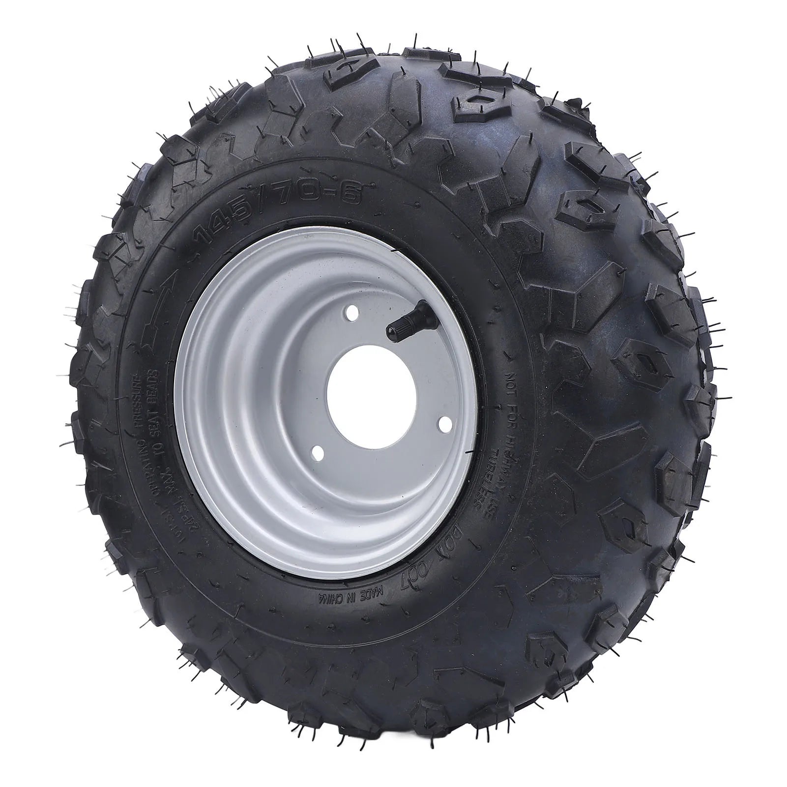 145/70-6 145x70-6 Tire 6 Inch Wheels Rim Tire 3 Bolts Go Kart Tyre for ATV UTV Quad Off Road Golf Cart Tire with Rim