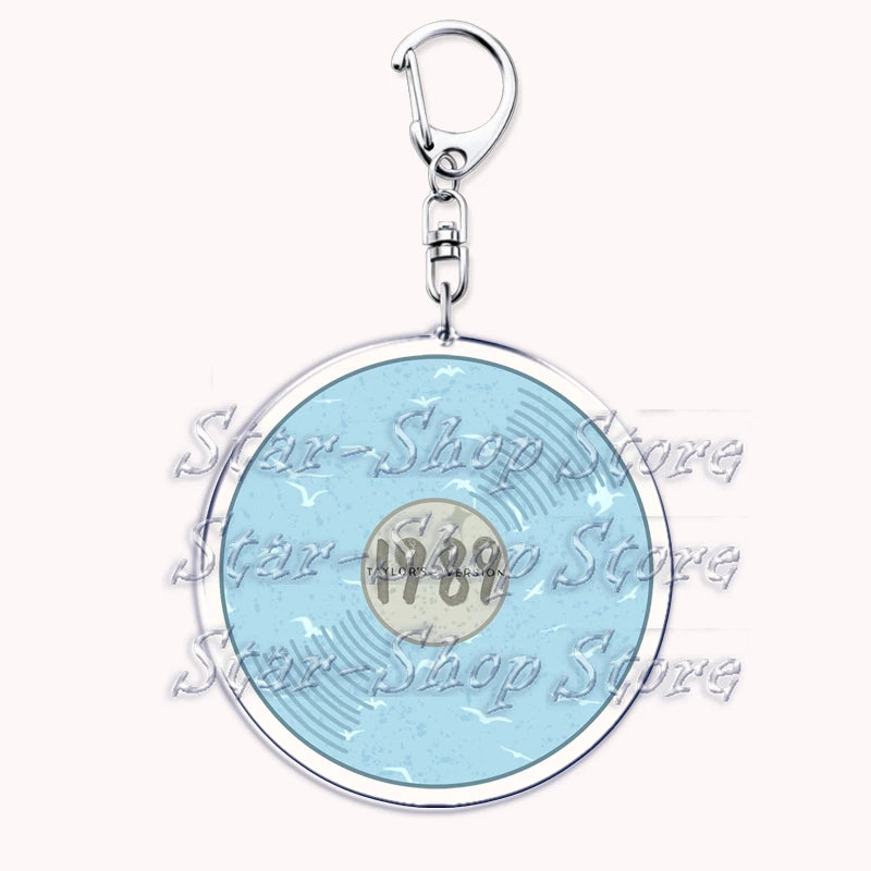 Popular Singer Keychains for Accessories Bag Folklore Eras Tour Evermore Reputation 1989 TTPD Keyring Jewelry Fans Lover Gifts