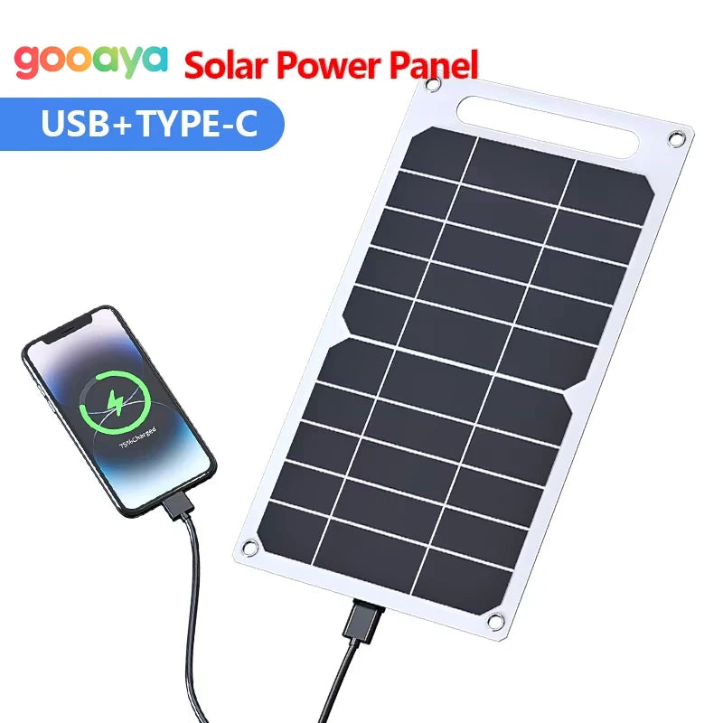 Solar Panel 30W  USB Type-C Waterproof Outdoor Hiking Camping Portable Battery Mobile Phone Charging Bank  Charging Panel  6.8V