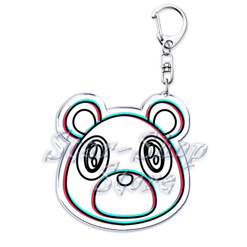 Popular Rapper YE Keychains for Accessories Bag Graduation Kanye Dropout Bear Key Chain Keyring Jewelry Fans Friends West Gifts