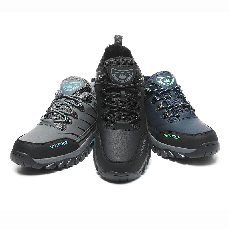Hiking Boots Man Winter Sneakers Luxury Designer Men's Leather Boots Models Winter Shoes Anti Slip Sneakers Platform Ankle Boots