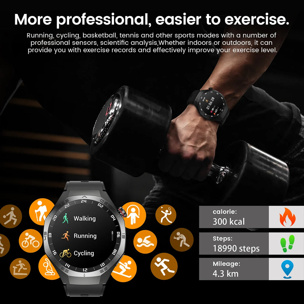2025 New GUHUAVMI GT5 Pro Smart Watch Men HD AMOLED Screen GPS Motion trajectory HeartRate Bluetooth Call 1.52" SmartWatch IP68