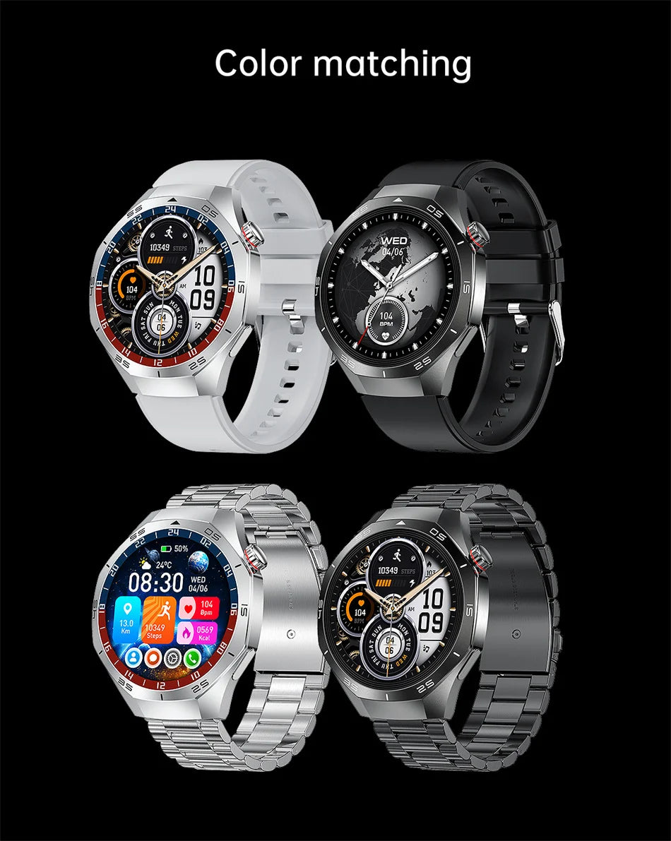 2025 New GT5 Pro GPS Track Smart Watch Men 360*360 AMOLED Screen NFC BT Call Waterproof Health Monitor Man Smartwatches IOS