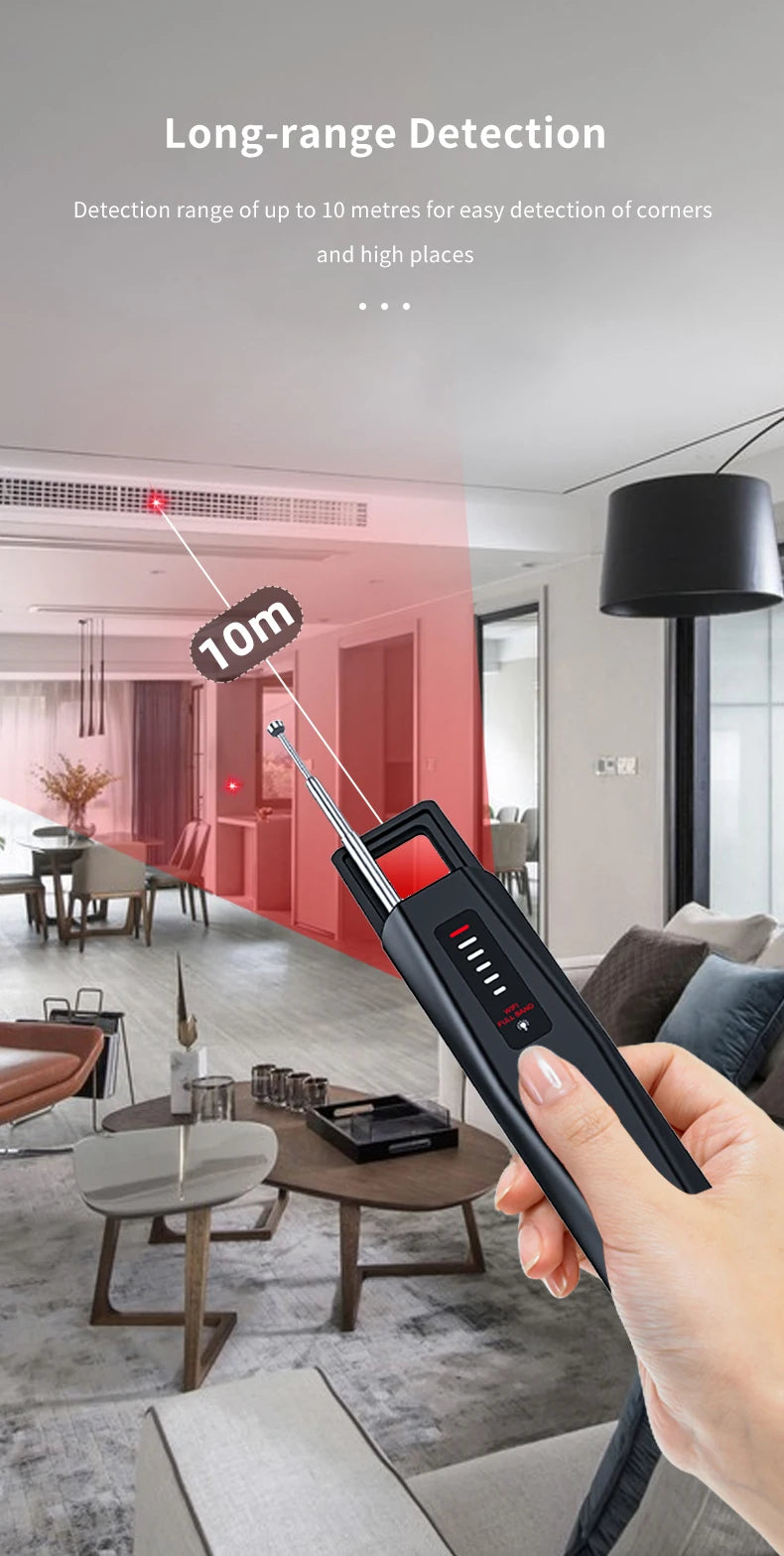 T011 Hidden Devices Detector Hotel Anti Candid Camera Detector Hunter GPS Bug Mini Camera RF Signal Scanner Camera Finder