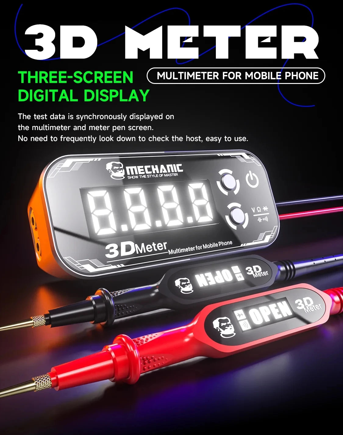 MECHANIC (Sherlock) 3D Meter Multimeter For Mobile Phone Repair High Precision PN Junction / ON-OFF Voltage Capacitance Test