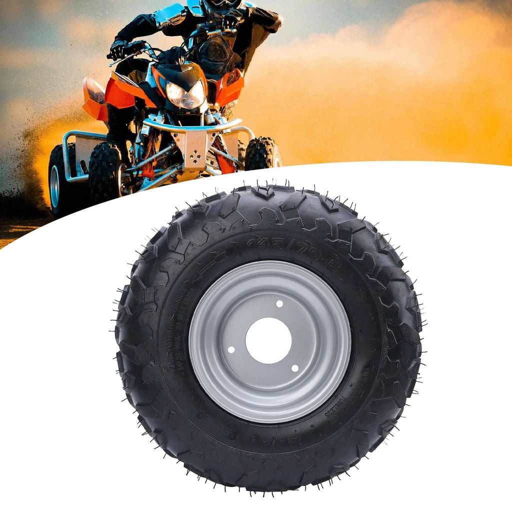 145/70-6 145x70-6 Tire 6 Inch Wheels Rim Tire 3 Bolts Go Kart Tyre for ATV UTV Quad Off Road Golf Cart Tire with Rim