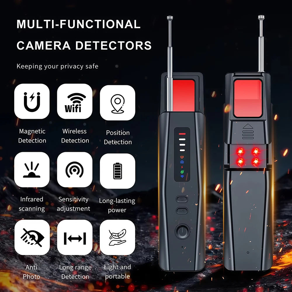 T011 Hidden Devices Detector Hotel Anti Candid Camera Detector Hunter GPS Bug Mini Camera RF Signal Scanner Camera Finder